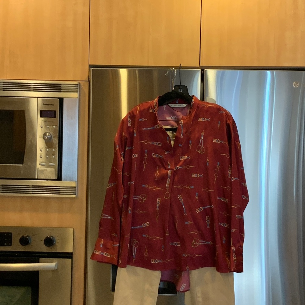 Zara Red Tunic with White Pattern